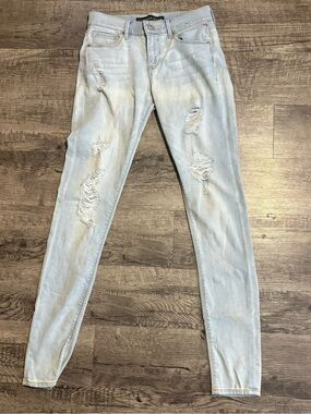 Express Jeans Women’s 0L Blue Mid Rise Legging Super Soft Denim